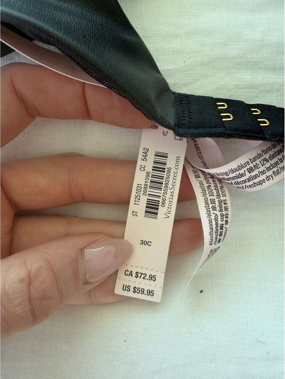 Victoria's Secret black vegan leather push-up bra 30C - Picture 5 of 5